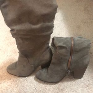 Brown high heel boots